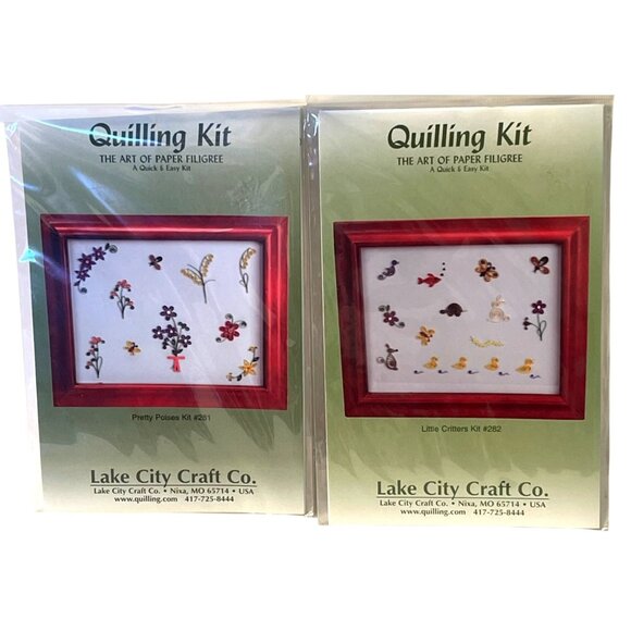 Vintage Craft Kit Beginner Quilling Paper Filigree Petty Point Pretty Posies and - Picture 1 of 10